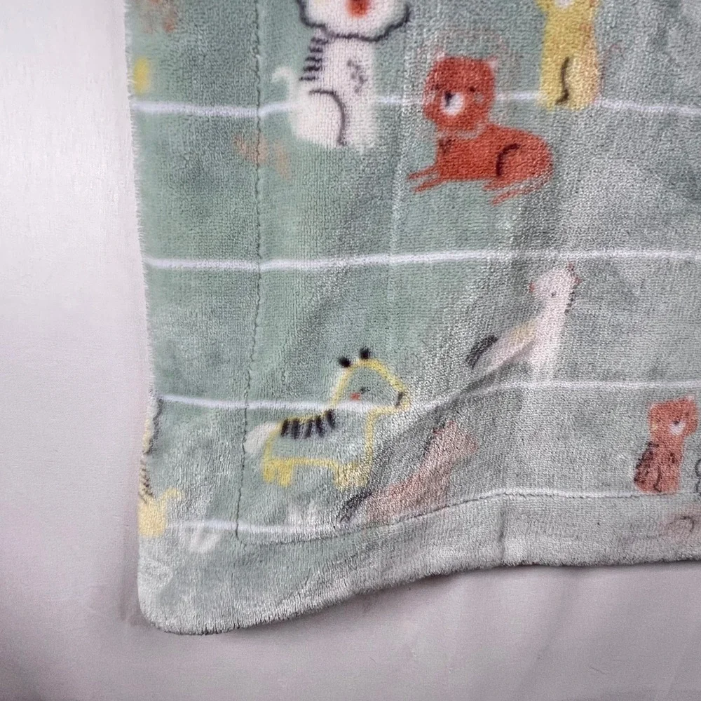 Cupcakes and Cashmere Animal Baby Blanket Striped Plush Soft 29x38